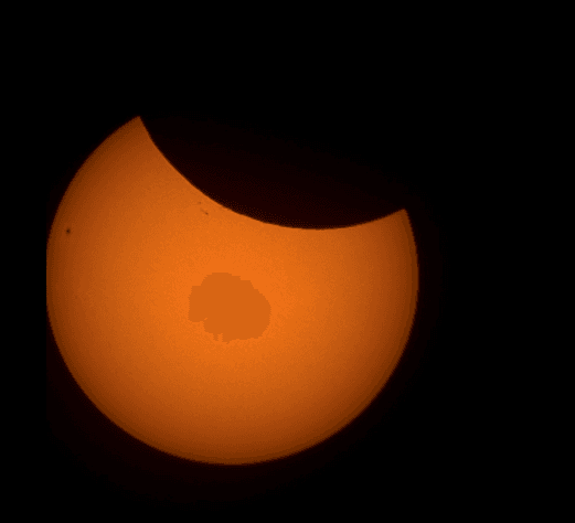 Éclipse partielle du 29 mars 2025 – capture extraite d'une vidéo faite avec le S30